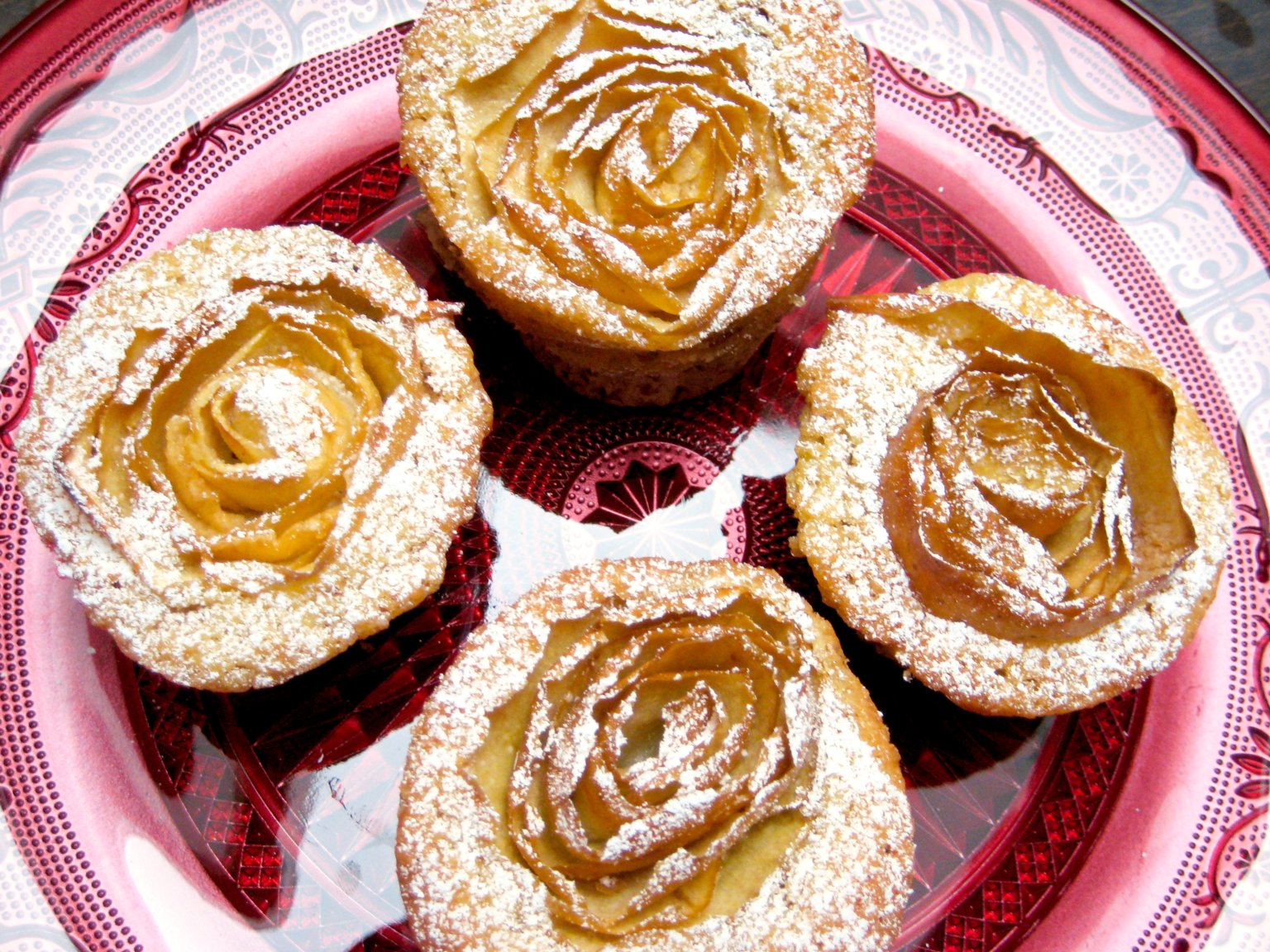 Apple Rose Muffins with Marzipan and Walnuts Recipe