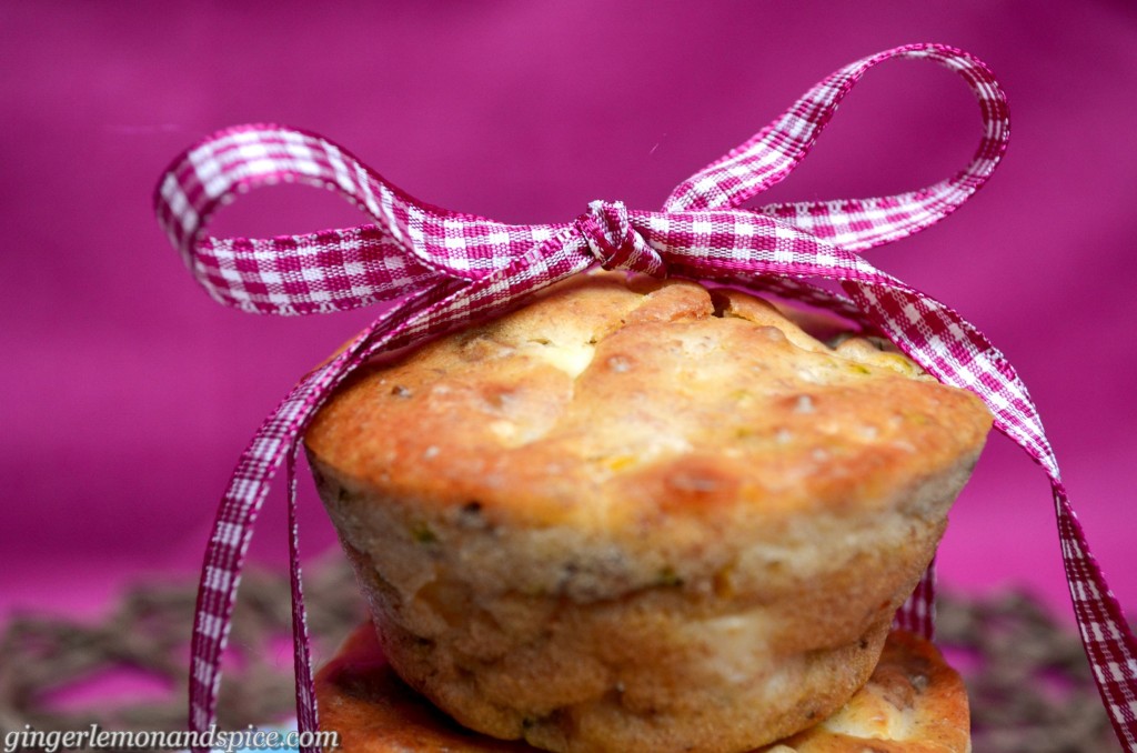 Zucchini & Feta Muffins with Walnuts and Corn by ginger, lemon & spice