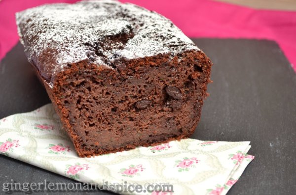 Double Chocolate Zucchini Bread with Yoghurt & Olive Oil by www.gingerlemonandspice.com