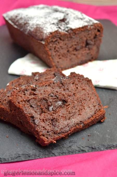 Double Chocolate Zucchini Bread with Yoghurt & Olive Oil by www.gingerlemonandspice.com