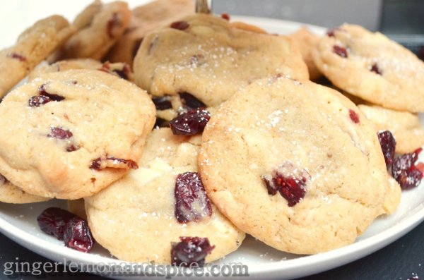 The Best White Chocolate & Cranberry Cookies by Ginger, Lemon & Spice