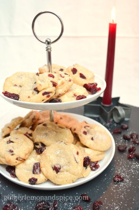 The Best White Chocolate & Cranberry Cookies by Ginger, Lemon & Spice